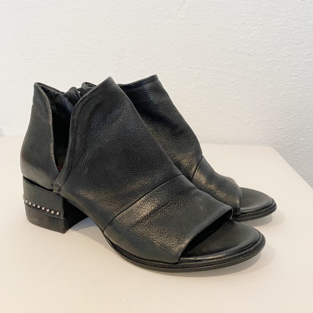 FINAL SALE: A.S.98 Leather black Miles Peep Toe Bootie New - Picture 3 of 14